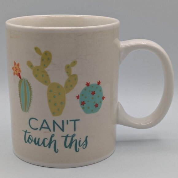 P. Graham Dunn "Can't Touch This" Cactus Mug - Crackle Finish, 12 oz - Picture 1 of 10